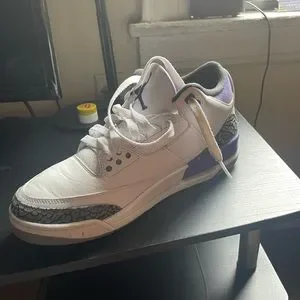 Good and clean pair of dark Irish 3s just don’t want them got alot of sneakers Sneaker tees match Jordan 3 dark iris retro 3s white purple  main image 4